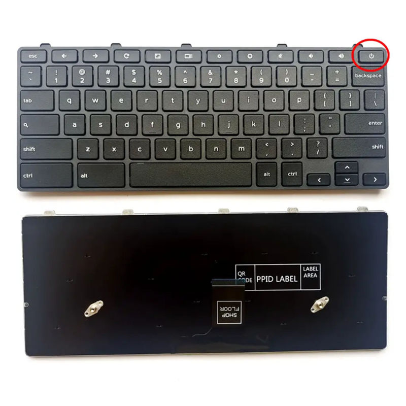 03G0H0 Dell Chromebook 11 3110 Replacement Keyboard w/Power Button Black